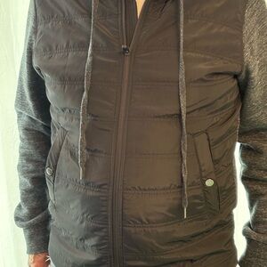 Men's Black and Gray Hoodie Sweater